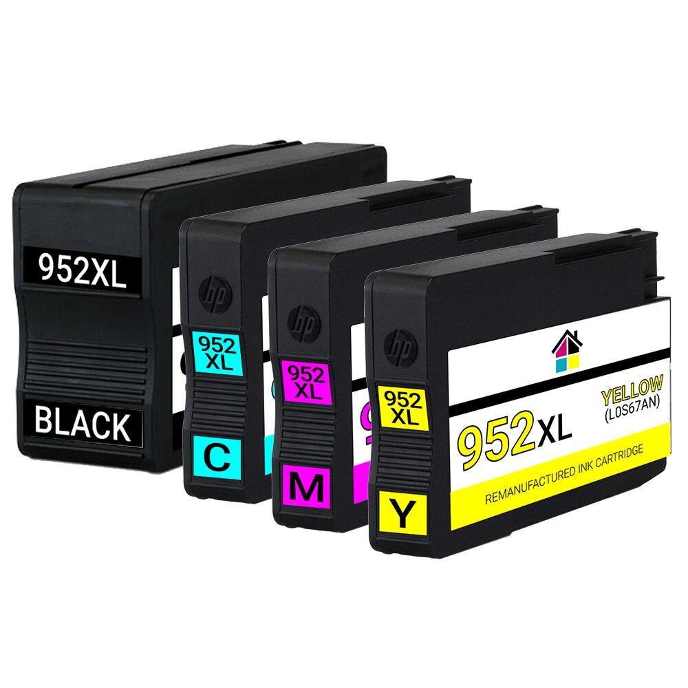 HP 952XL High Yield Remanufactured Ink Cartridges 4PK (1ea. BCMY) Combo