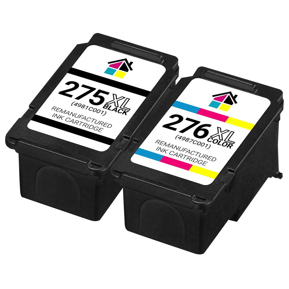 Canon PG-275XL CL-276XL 1-Black and 1-Color Remanufactured Ink Cartridge