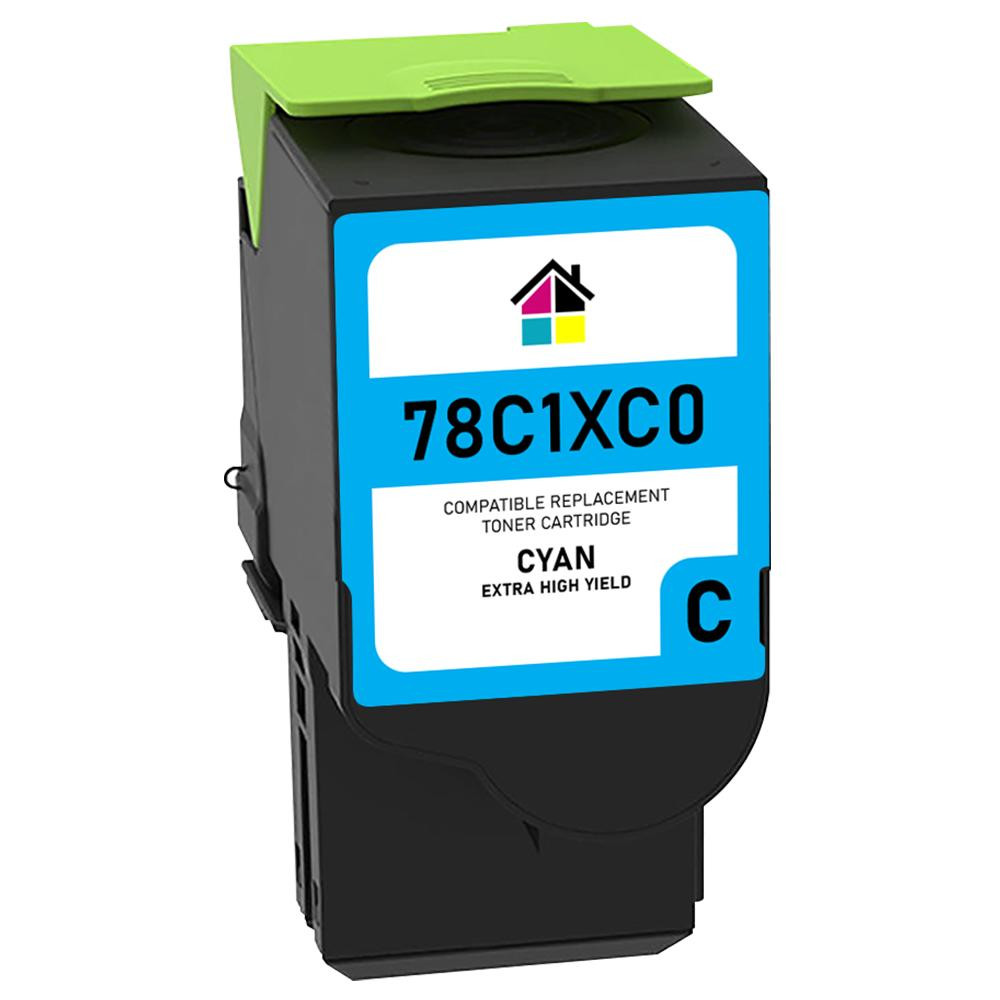 Lexmark 78C1XC0 Extra High Yield Cyan Remanufactured Toner Cartridge