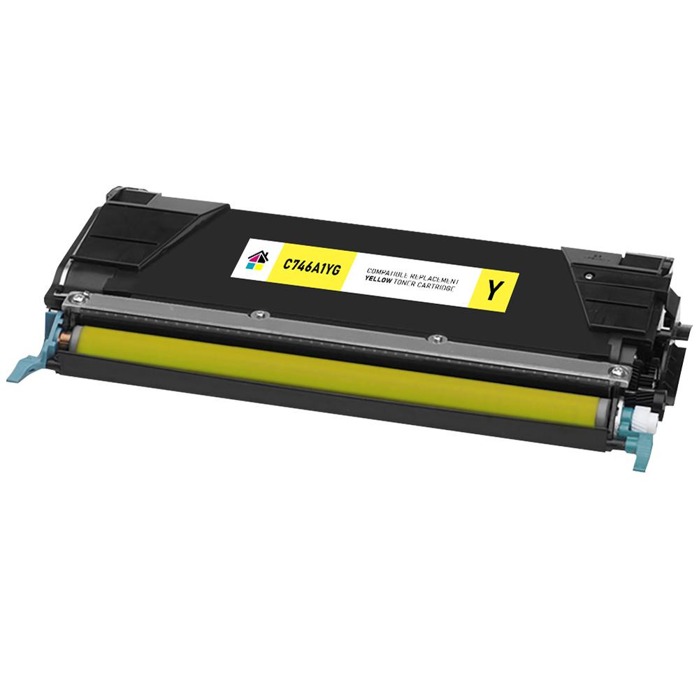 Lexmark C746A1YG Yellow Remanufactured Toner Cartridge