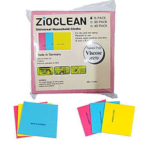 ZIOCLEAN 15 Pack German Universal Household Color Dish Cloths