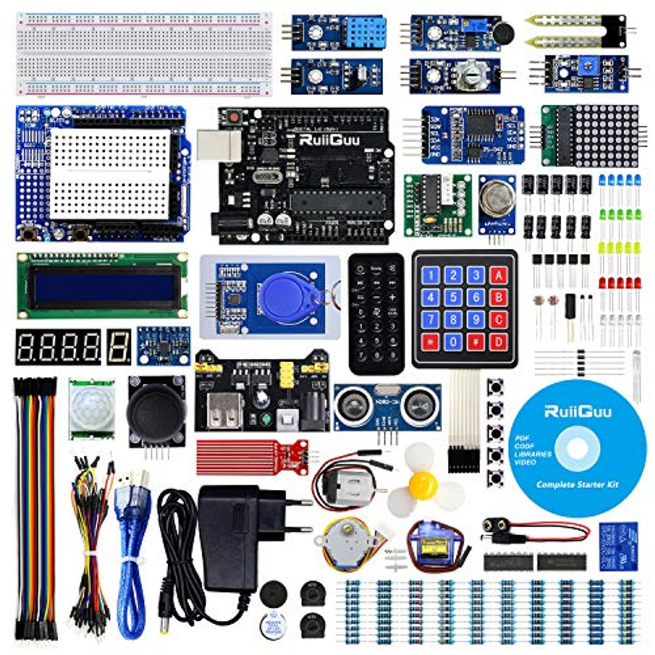 Rexqualis Basic Starter Kit Based On Arduino Uno R3 With Tutorial And Controller Board 1805