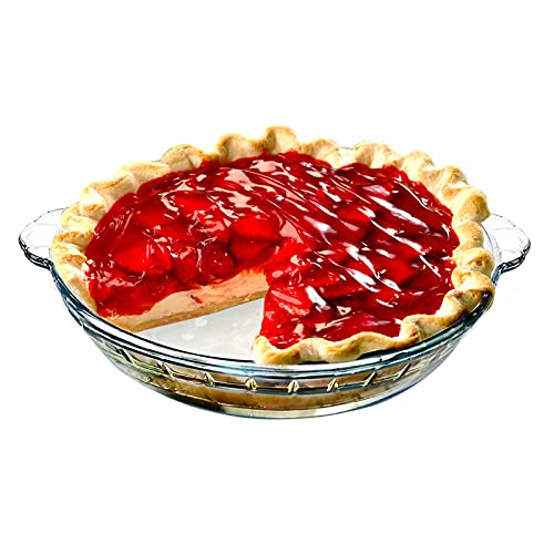 NUTRIUPS 7.5in Small Pie Pan for Two Glass Pie Plate with Handles Glass Pie Dish with the