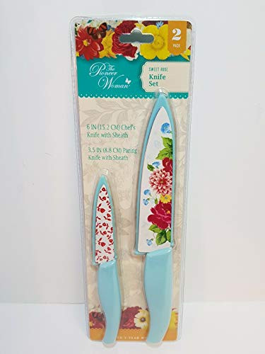 The Pioneer Woman Sweet Rose 2Piece Chef and Paring Knife Set With Sheath Famous Microgreens