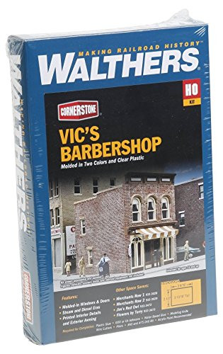 Walthers Cornerstone Vic's Barber Shop Kit maquette d'architecture fine HO