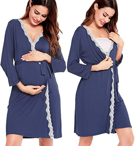 New Mom Essentials Postpartum Robe SWOMOG 3-in-1 Maternity Gown