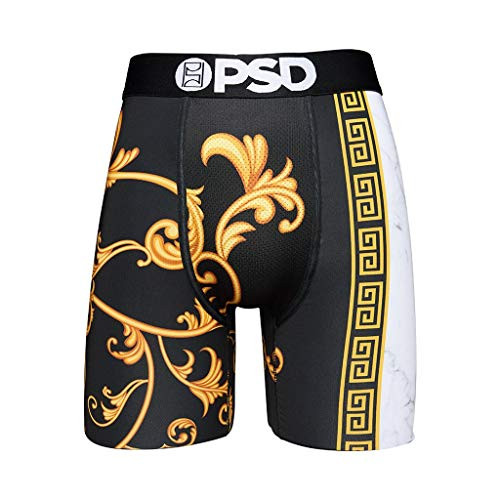 PSD Men's Boxer Brief BlackGreek Gold M Famous Microgreens