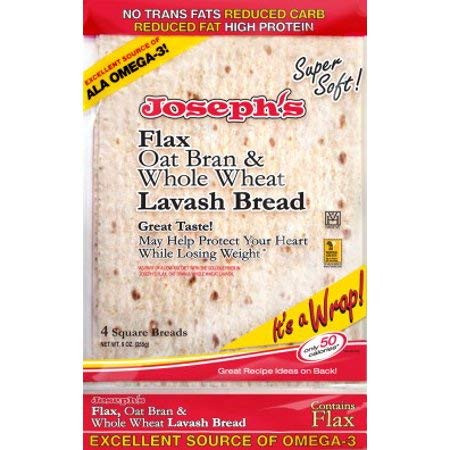 Joseph's Low Carb Flax Oat Bran and Whole Wheat Lavash Bread 2Pack