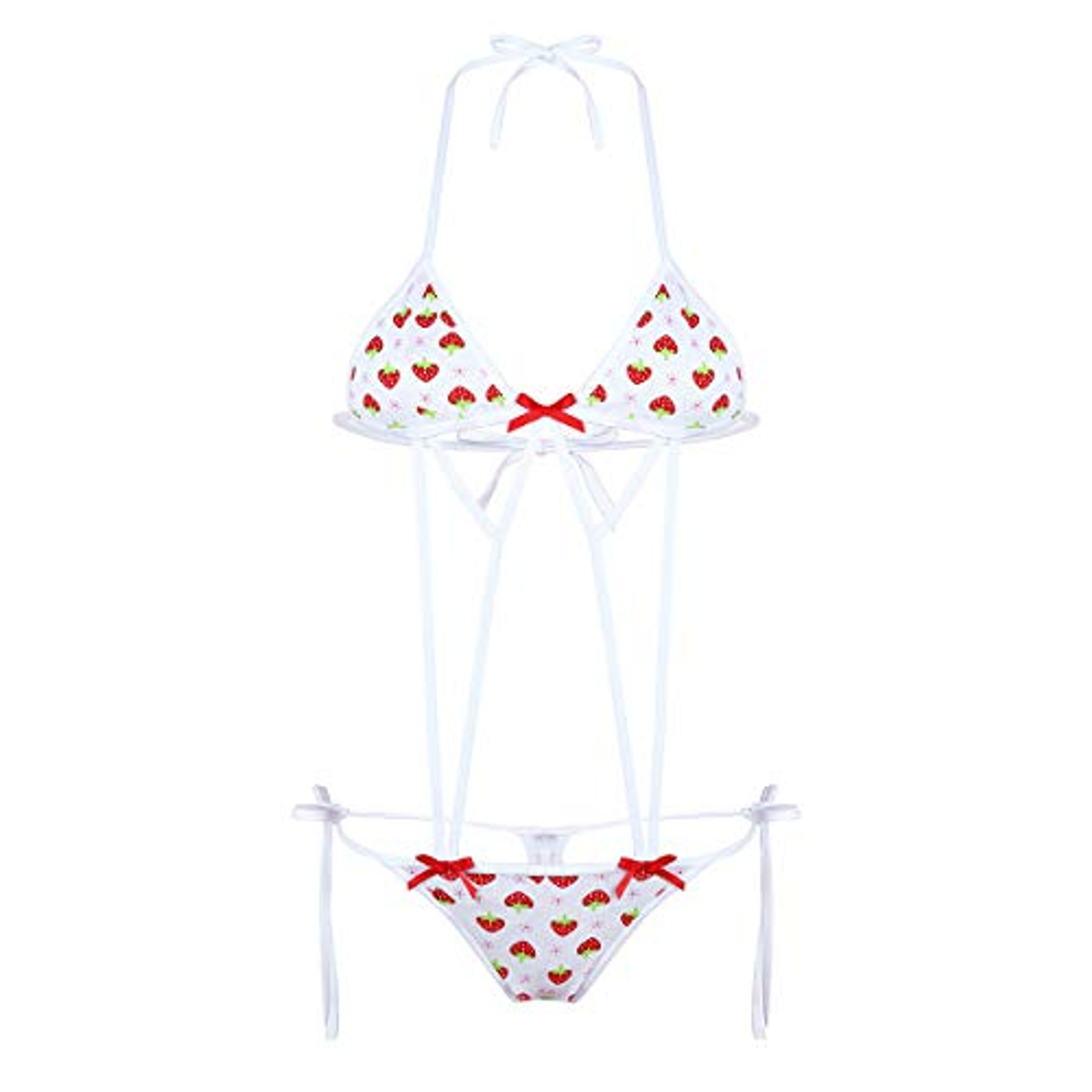 Kaerm Womens Cute Anime Strawberry Micro Bikini Lingerie Set Swimsuit