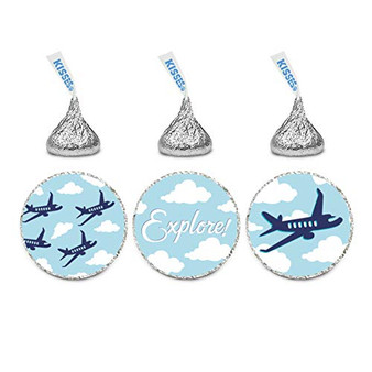 Andaz Press Birthday Chocolate Drop Labels Trio Fits Kisses Party Favors Airplane and Clouds 216-Pack Explore!