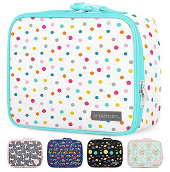 Simple Modern Kids Lunch Bag - Insulated Reusable Meal Container Box for Girls, Boys, Women, Men, Small Hadley, Polka Play