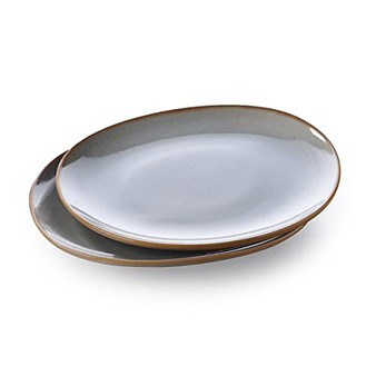 Keltum Quartz Grey Glazed Stoneware 9" Breakfast and Dessert Plates Set of 2