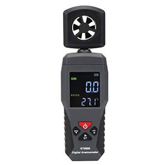 Smart Sensor Digital Anemometer Handheld LCD Wind Speed Meter Wind Gauge ST9606 Portable for Measuring Wind Speed and Temperature?Black