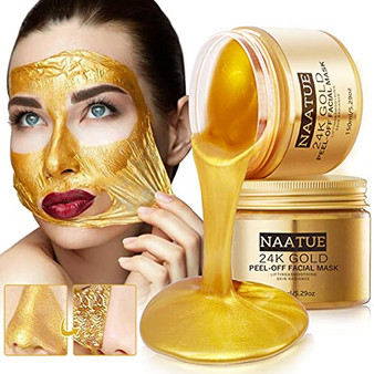 NAATUE 24K Gold Peel Off Facial Mask Lifting and Smoothing Skin Radiance Replenish Collagen for Skin -5.29 oz-