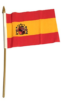Small 4 X 6 Inches Mini 4x6 inches Miniature Desk  and  Table Flag Banner with Polyester Stick - Europe GRP 2 -1-Pack, Country: Spain-