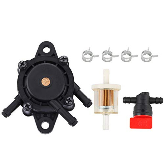 Hipa 49040-7001 Fuel Pump  plus Fuel Filter Fuel Shut-Off Valve for Kawasaki FH430V FH451V FH500V FH541V FH580V FH680V FH721V FX730V FX801V Engine Lawn Mower