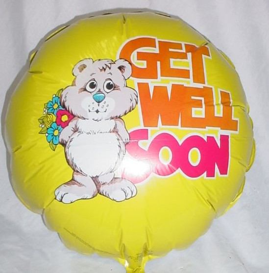 Balloonshop 18 Inch Get Well Soon Yellow Foil Balloon With Bear -bl229-