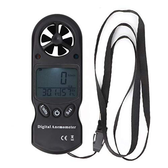 Air Volume Measuring Meter Digital Thermometer Anemometer Air Flow Speed Hygrometer Velocity 3-in-1 Wind Multi-Function Handheld for Camping for Travelling