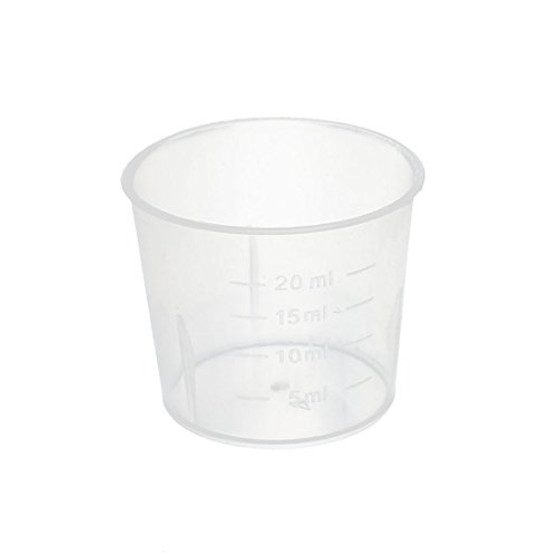 Aexit 20mL School Measuring Tools  and  Scales Laboratory Transparent Plastic Liquid Container Measuring Cups Cup Beaker