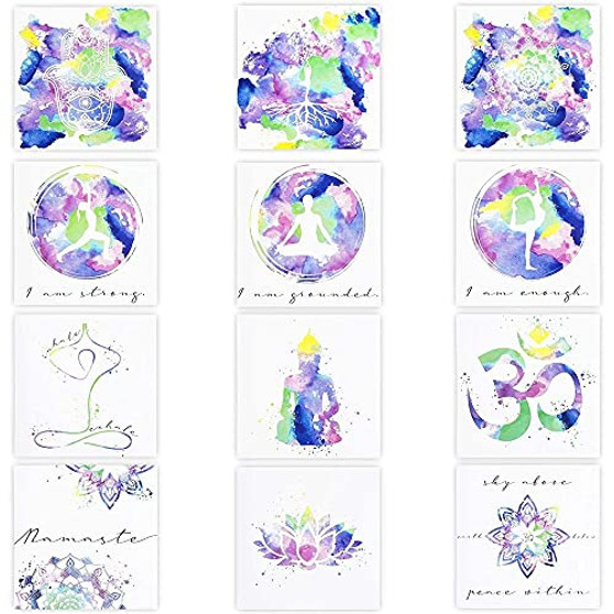 Meditation Chakra Posters Wall Decor -12 x 12 In 12 Pack-