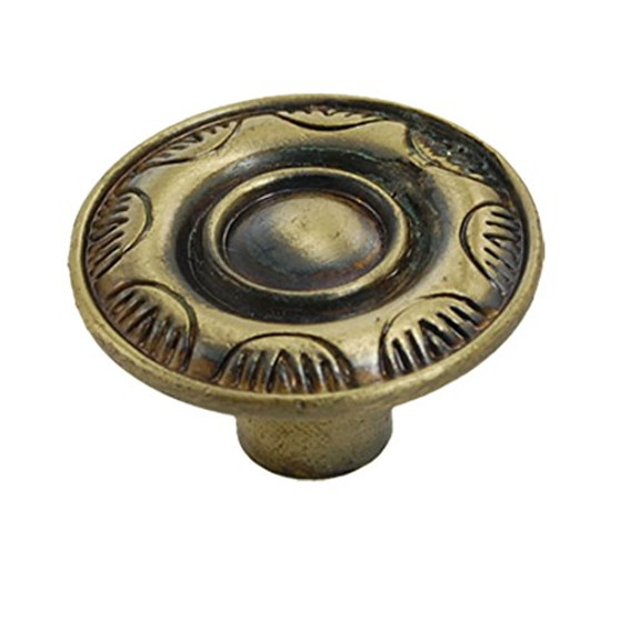 Aexit Drawer Cabinet Accents Floral Round Metal Pull Knob Handle Drawer Handles  and  Pulls Bronze Tone
