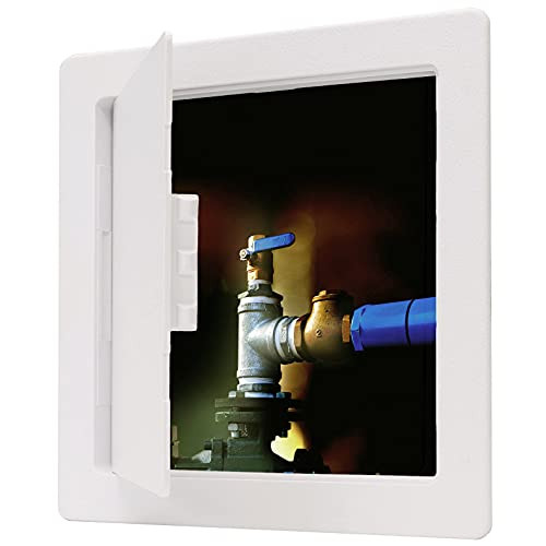 Access Door 6" X 9" Plastic Access Panel Removeable-Reversable Door with Frame for Concealed Wall-Ceiling Application - -Outer Dimensions- 7" Width X 10" Height-