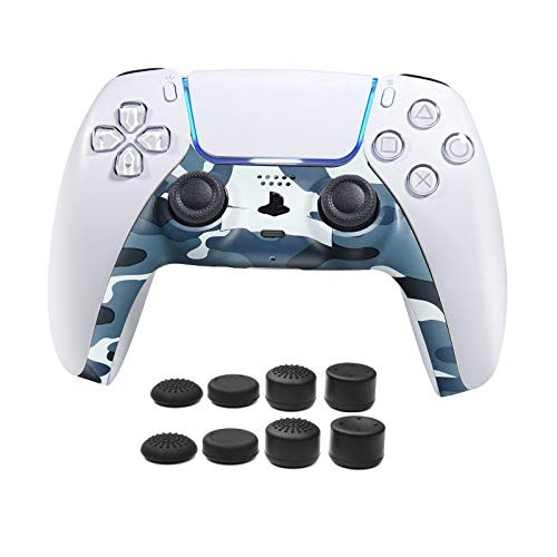 PS5 Controller Faceplate Decorative Trim Shell for DualSense Controller Soft Touch DIY Replacement Clip Shell for PS5 Controller Custom Plates Cover for Playstation 5 Controller -Camo Blue-