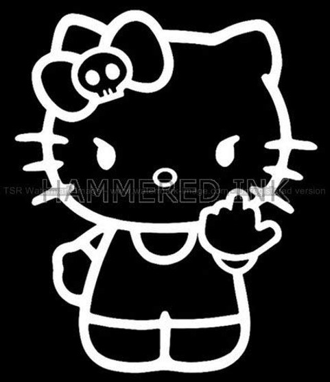 MAF - Hello Kitty Middle Finger Vinyl Decal Sticker for Cars LAPTOPS Walls Windows Toolbox Gift