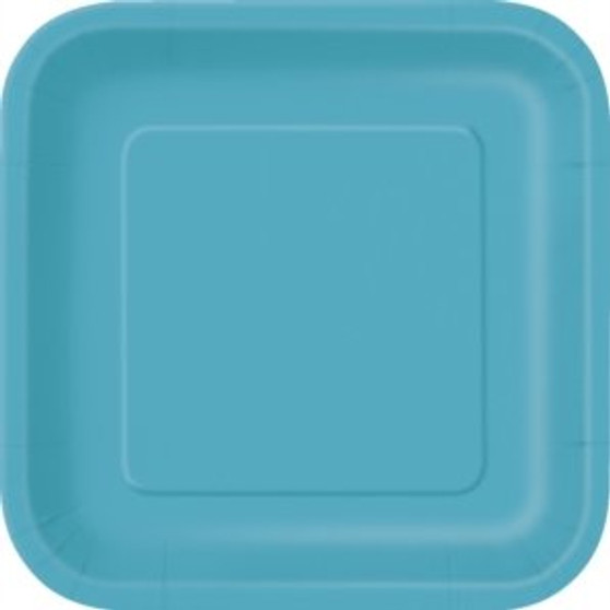 Caribbean Teal Square Dessert Paper Plates -Caribbean Teal-