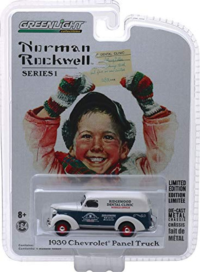 Greenlight 37150-A Norman Rockwell Delivery Vehicles Series 1 - 1939 Chevy Panel Truck 1-64 Scale