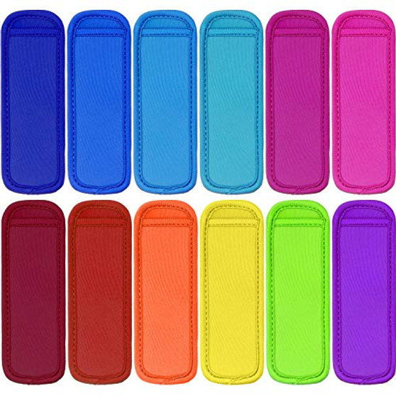 Popsicle Holders Ice Pop Neoprene Insulator Sleeves Freezer Popsicle Holders Bags -Style B 12 Pieces-
