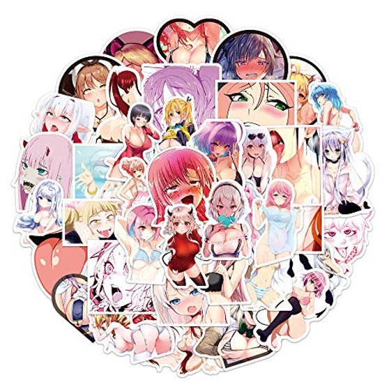 Sexy Girls Anime Stickers-50 PCS-Hot Lady Loli Vinyl Waterproof Stickers for Adults Kids Teens-Bikini Girl Stickers for LaptopSkateboardWater BottlesHard HatBumperComputerHydroflaskPhoneCar