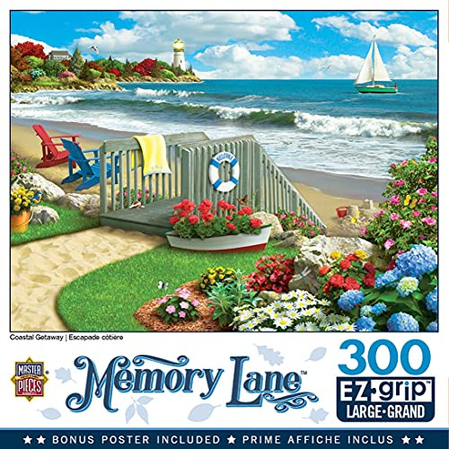 MasterPieces Memory Lane Puzzles Collection - Coastal Getaway 300 Piece EZ Grip Jigsaw Puzzle
