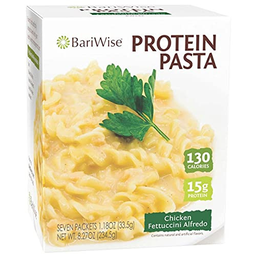 BariWise Chicken Fettuccine Alfredo Pasta 15g Protein Pasta Packaged Meal Quick  and  Easy Microwave Pasta 7 Servings