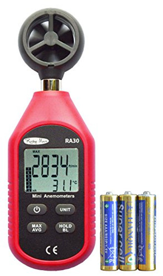 Rocky Mars RA30 Digital Anemometer Thermometer Handheld Wind Speed Gauge Used in Hiking, Sailing, Drone Pilot, Ventilation System, Weather Monitoring or as a Geology Science Kit, etc.