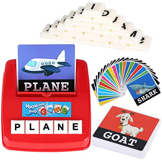 JONEG Matching Letter Game Kindergarten Preschool Educational Learning Toys Spelling Games for Kids and Reading Game Age 2 3 4 5 6 7 8 Year Old Girls  and  Boys