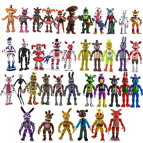 Five Nights at Freddys Action Figure Toys Full Set The Second-Generation Third-Generation Security Breach Pizza Shop Sister Location Toy All Series FNAF for Kid Gifts -Combination 2-