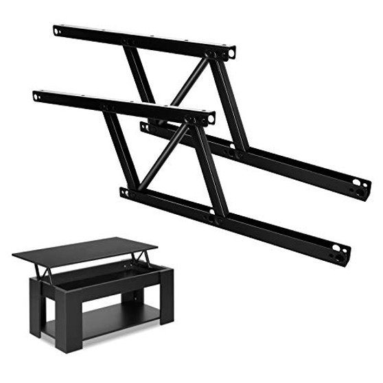 Folding Lift up Top Table Mechanism Coffee Table Lift Mechanism Spring Lift top Table Hardware for Standing Desk Frame Black Spring Stand Furniture Hinges