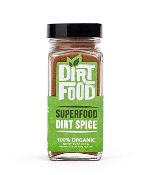 Dirt Food Superfood Dirt Spice - Organic Seasoning Blend for Coffee and Tea - Antioxidant and Alkaline Rich Supplement Powder - Vegan Keto-Friendly Plant-Based Gluten Free Dairy Free -2.6 Ounce-