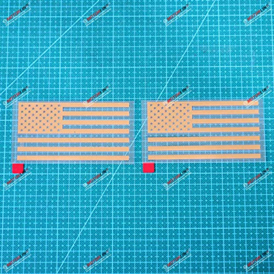 American Flag USA Decal Sticker Vinyl - 2 Pack Gold 4 Inches - Die-Cut No Background for Car Boat Laptop Window