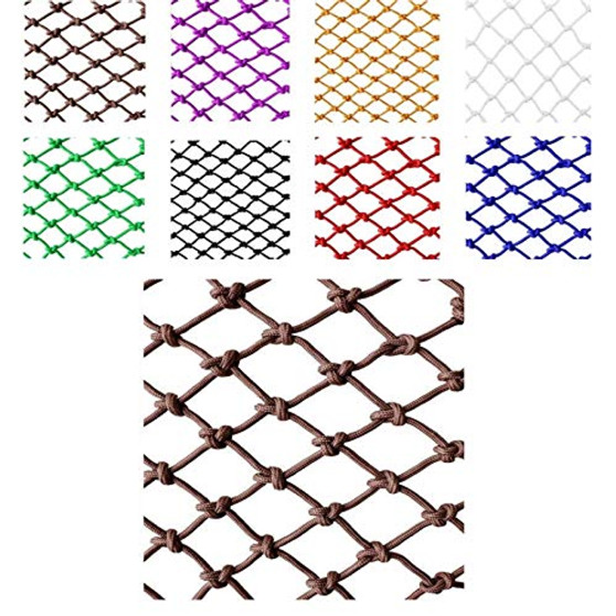 LGLFDJ Multi-Purpose Child Pet Cat Safety Anti-Fall Net Children's pet Safety net Protective net Balcony Stairs Anti-Fall net Color Decorative net Nylon net -Color- Brown- -Size- 8mm Rope 16cm Hole-