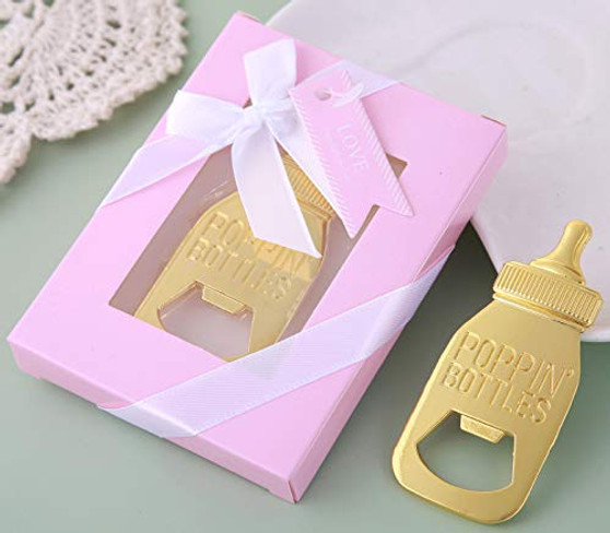 18 Pcs Baby Shower Favors for Guests Baby Shower Souvenirs for Girl Bottle Opener Party Return Gifts Pink Feeding Bottle Opener Baby Shower Favor Decorations and Mom-To-Be Party Favor -18 Pink-