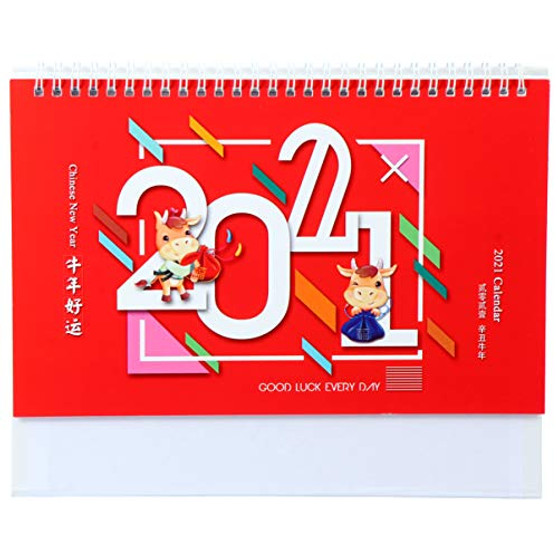 TomaiBaby Desk Calendar 2021 2022 Desktop Flip Calendar Coil Spiral Table Easel Standing Family Schedule Calendar Planner Memo Pad Pages Agenda Office Home Table Calendar