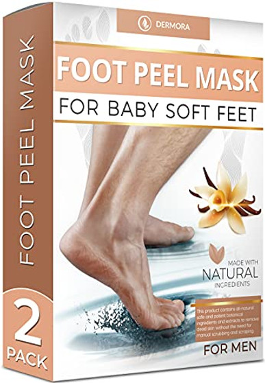 Vanilla Foot Peel Mask - 2 Pack Large - For Cracked Heels Dead Skin  and  Calluses