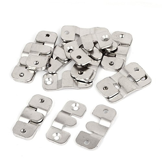 uxcell Wooden Bed Rail Photo Frame E-Type Hanger Hook Plates Buckle 10set