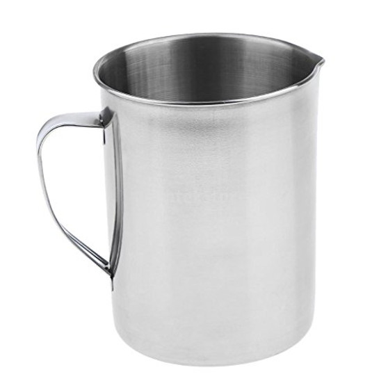 Stainless Steel Laboratory Measuring Cup Mug Beaker Lab Graduated Beaker  plus Handle 2L
