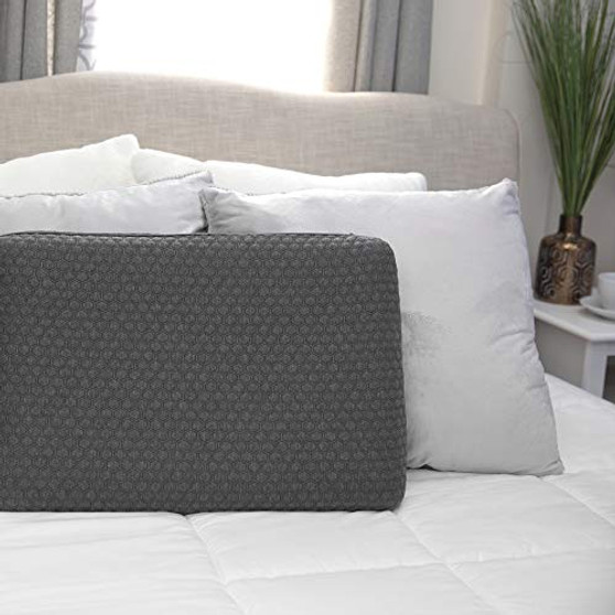 SensorPEDIC Low Profile Memory Foam Pillow Oversized Grey