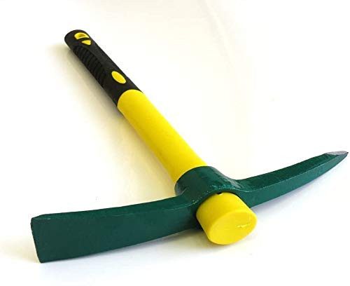 Small Hand-Held Portable Garden Pick Mattock  Professional Pick Mattock Classic Digging ToolGreat for Cultivating and Weeding with Fiberglass Handle ! All Forged #65 Extra Thickness Heavy Duty .