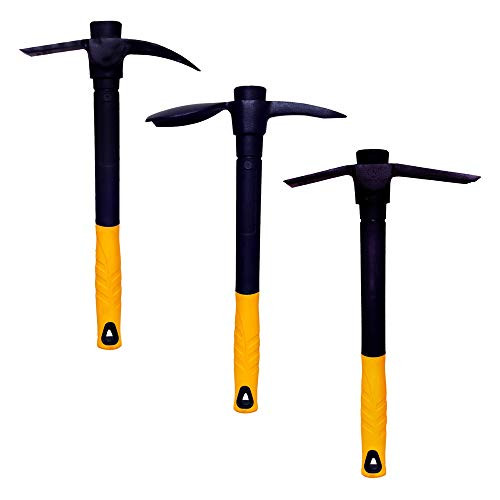 PYTHON Garden Pick Scoop Tiller Mattock 2G 16" Indestructible Fiberglass Handle 3 Pcs Set 1.5 Lb