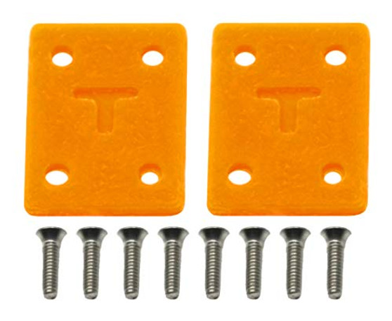 Teak Tuning Fingerboard Riser Pad Kit Set of 2 Risers with 8 Extra Long Screws Stained Glass Effect in Orange